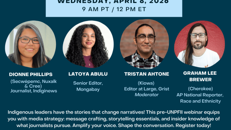 IJA, Grist and Cultural Survival to host virtual Share Your Story media literacy training April 8