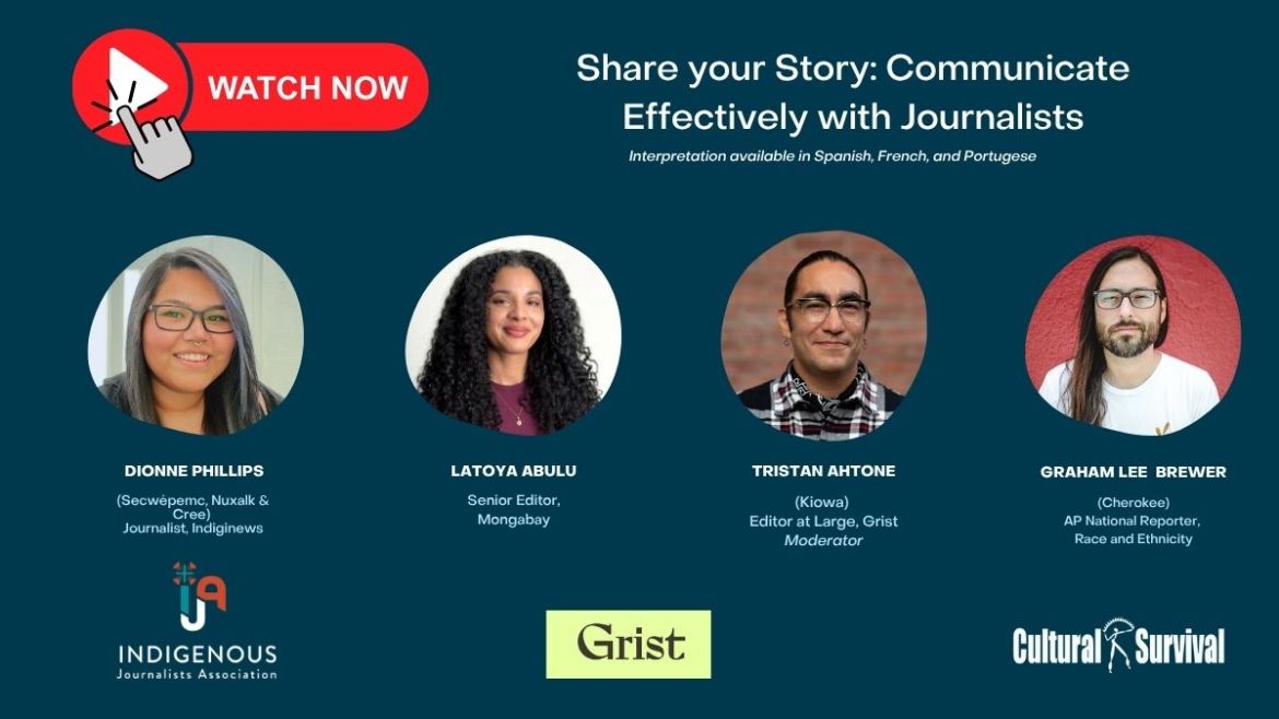 Watch: Share Your Story media literacy training by IJA, Cultural Survival and Grist