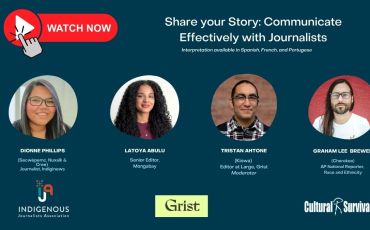 Watch: Share Your Story media literacy training by IJA, Cultural Survival and Grist
